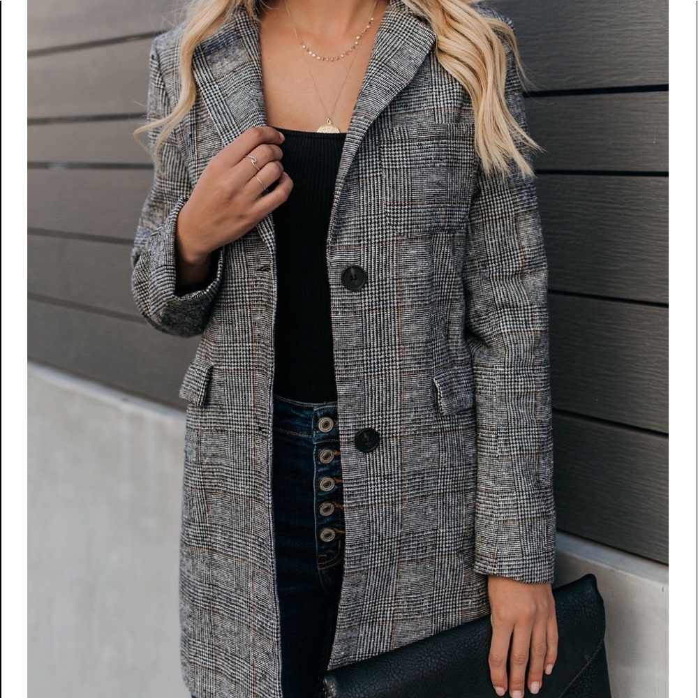 🖤HP🖤 x2 FRANKLYN Plaid Blazer - Picture 4 of 8